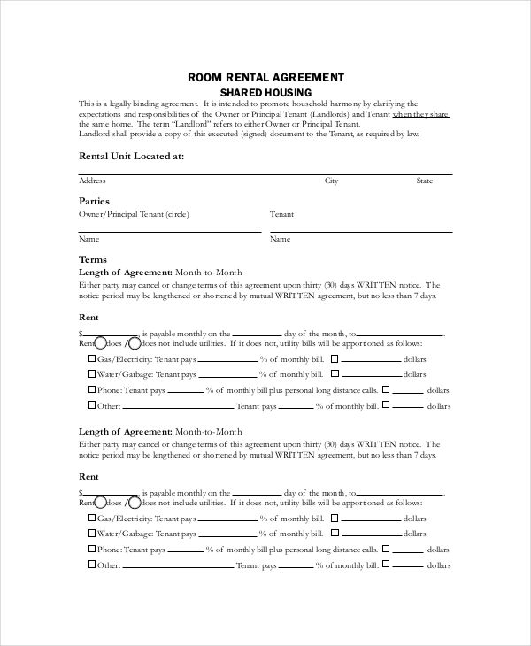 Space Sharing Agreement Template forwardfecol